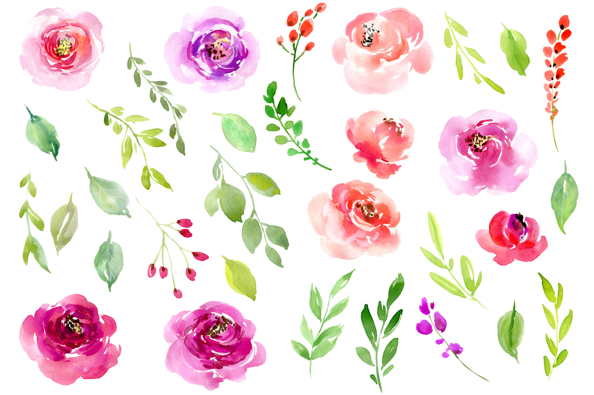 1160x772 Watercolor Flowers Leaves Roses Png By Watercolorflowers