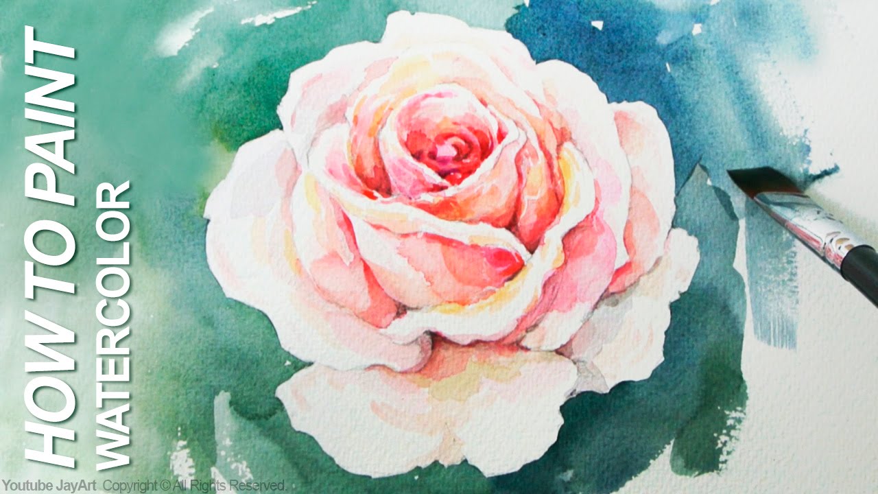1280x720 Watercolor Step By Step, How To Paint A Rose