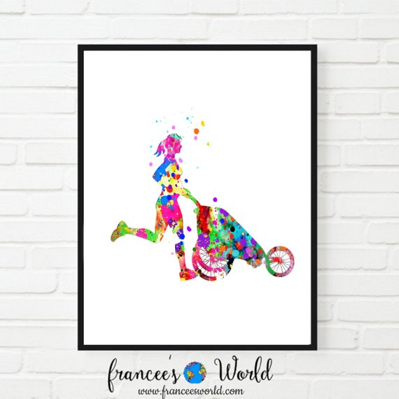 570x570 Mother Running With Stroller Art, Running With Stroller Print