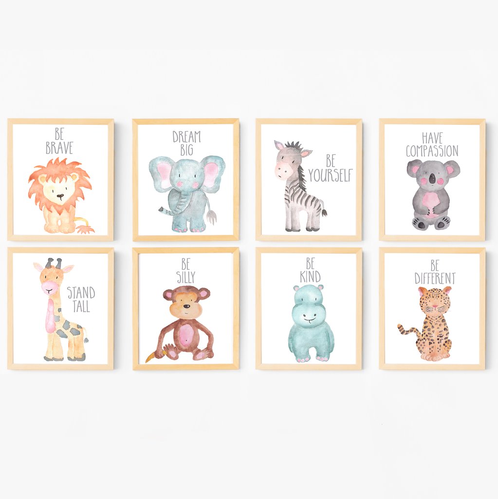 1023x1024 Safari Animal Nursery Art