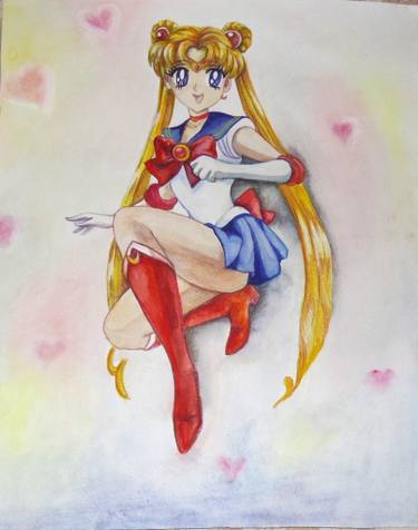 375x476 Sailor Moon Painting Painting By Sasha Elaizz Saatchi Art