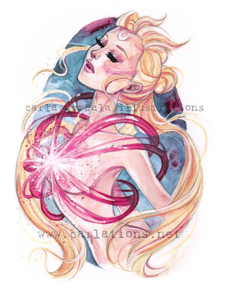 742x960 Sailor Moon Watercolor Fan Art
