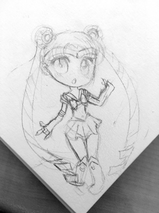 320x427 Lol I Sketched Sailor Moon On The Corner Of My Watercolor Paper