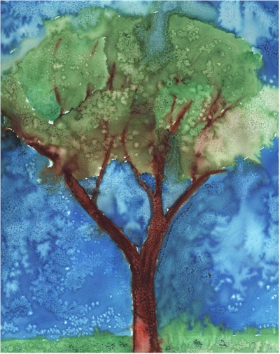 400x507 Texture With A Chemical Reaction Lesson Plan (Salt And Watercolor
