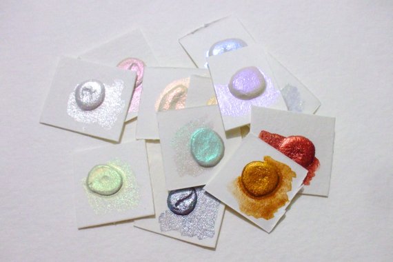 570x380 Dot Card Samples Micas Handmade Watercolor Paint Etsy