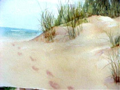 419x314 How To Paint Footprints In The Sand In Watercolor