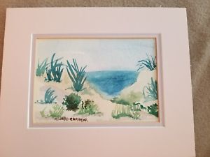 300x225 Original Painting Watercolor By Mildred Conybear Ocean Beach