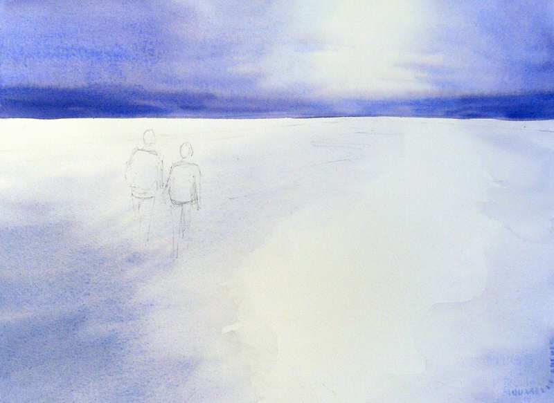 800x583 Painting The Sand Of Our Beach Watercolor Landscape