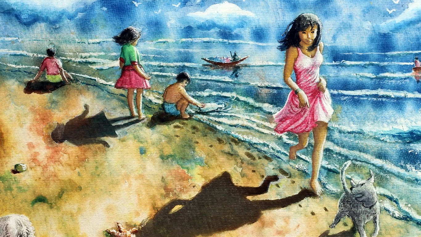 1366x768 How To Paint Using Sand Amp Watercolor