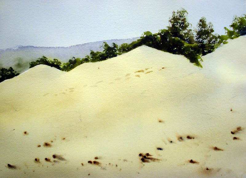800x581 Painting Watercolor Sand Dunes Seascape Lesson, Tutorial