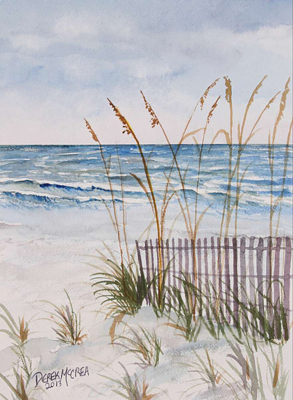 422x575 Prints, Beach Sand Dunes Watercolor Painting,
