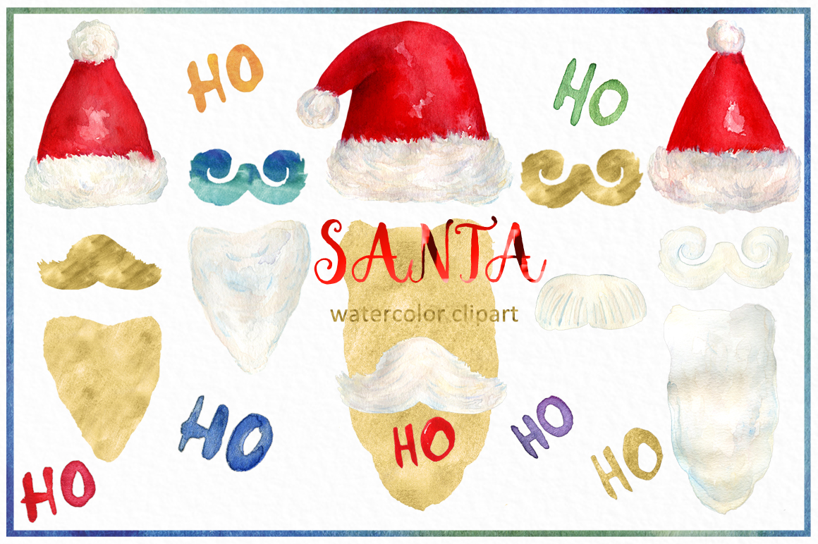 1160x772 Santa. Christmas Watercolor Clipart