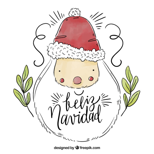 626x626 Merry Christmas Background Of Watercolor Santa Claus Vector Free