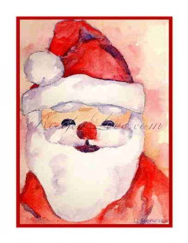 386x500 Watercolor Christmas Santa Claus Greeting Note Cards Christmas