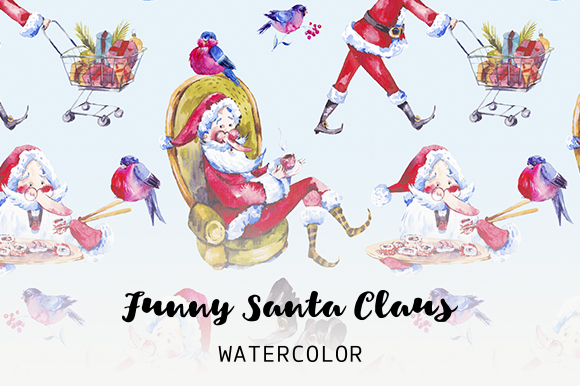 580x386 Watercolor Santa Claus By Depiano