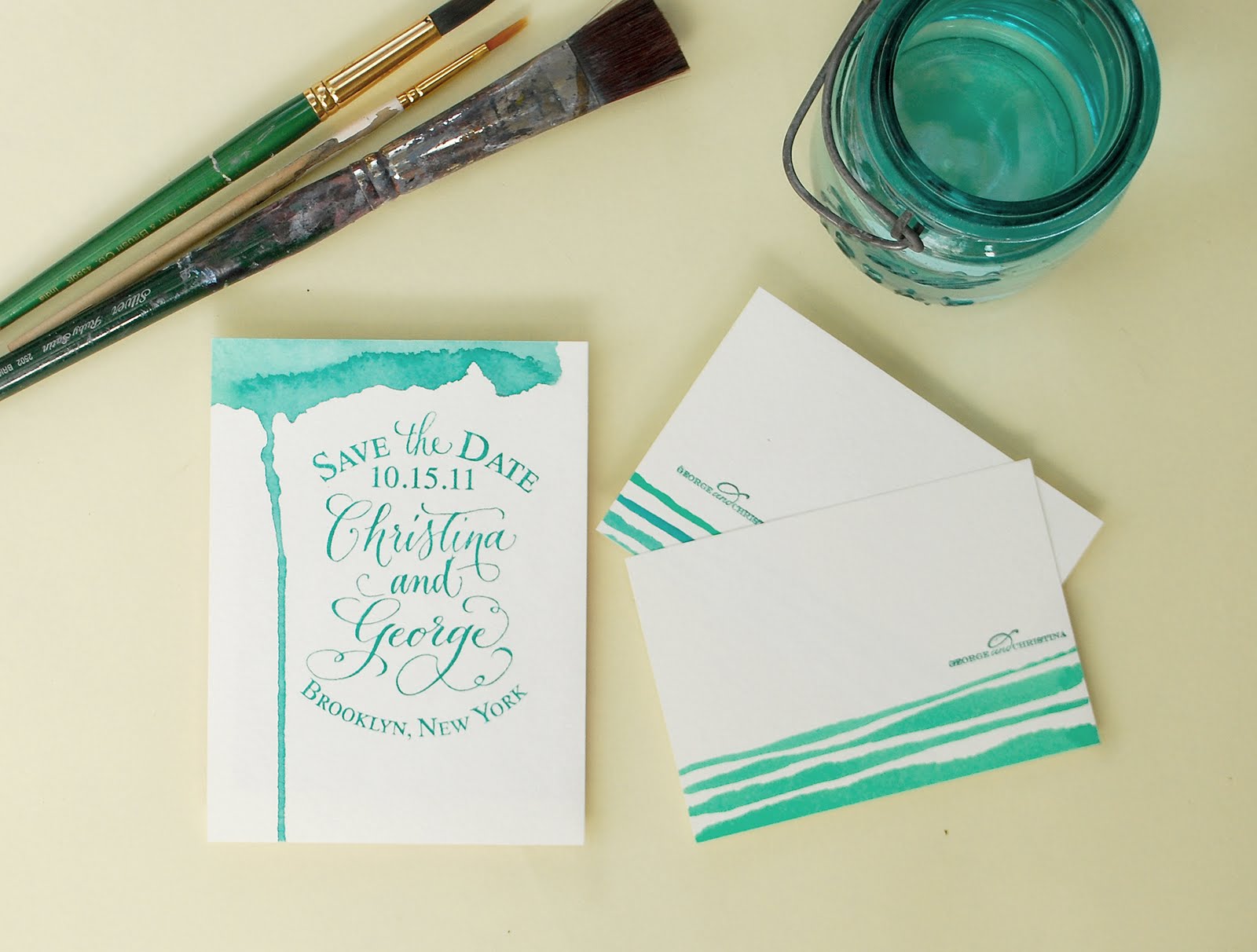 1600x1212 Antiquaria Diy Series Hand Stamped Watercolor Save The Dates
