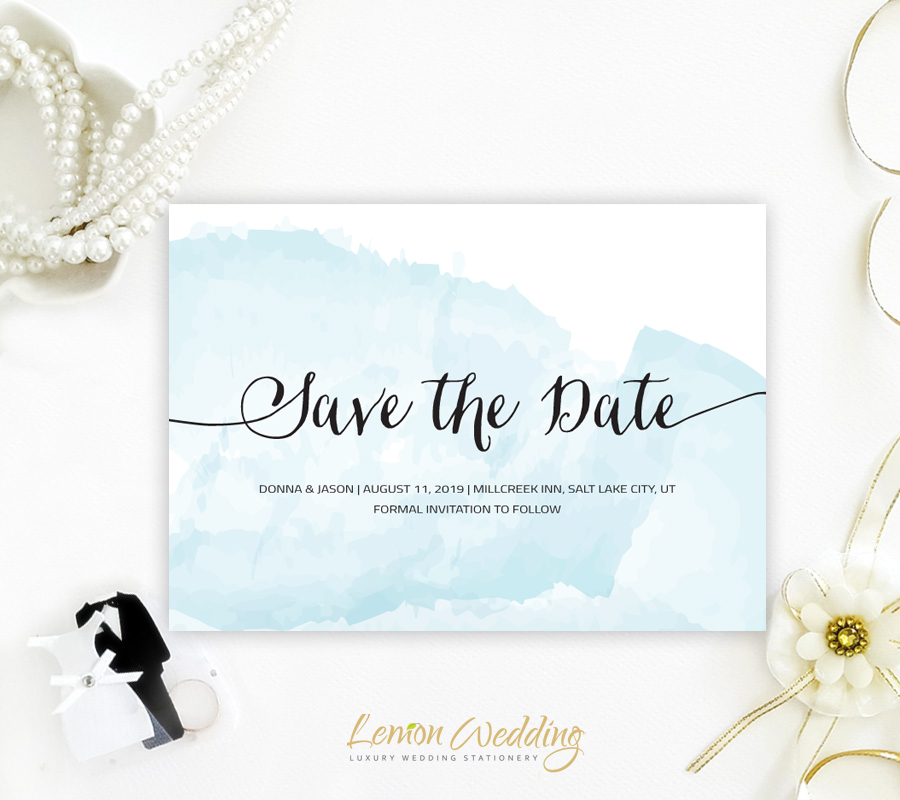 900x800 Watercolor Save The Date Cards