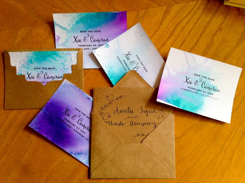 800x600 Diy Fantasmic! Inspired Watercolor Save The Date Cards