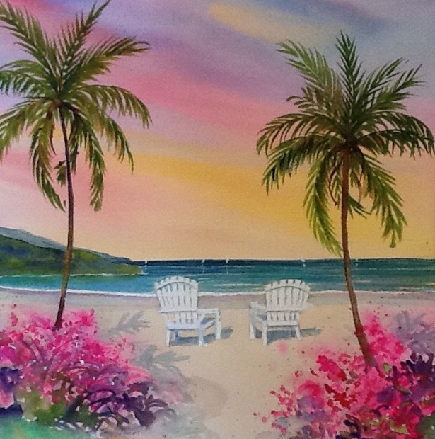 615x620 Two Chairs, Paradise, St. Thomas, Beach, Teri Jones