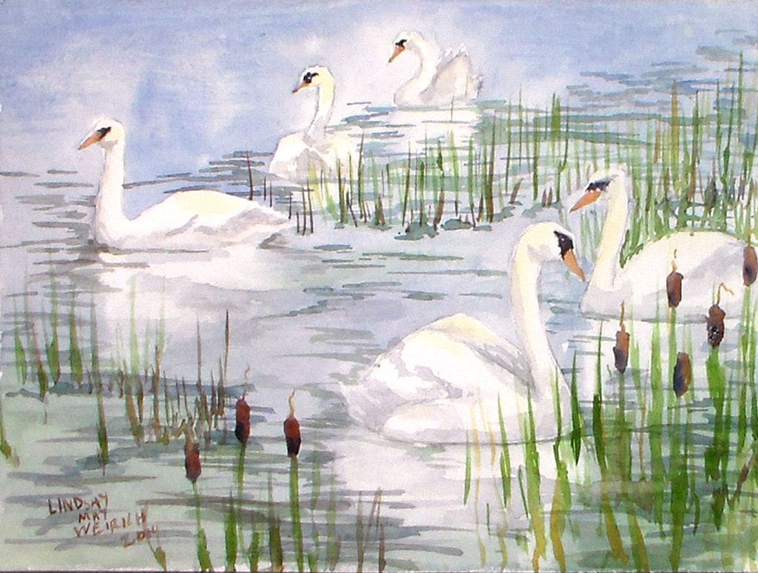 1095x828 Swan Scene Watercolor Tutorial