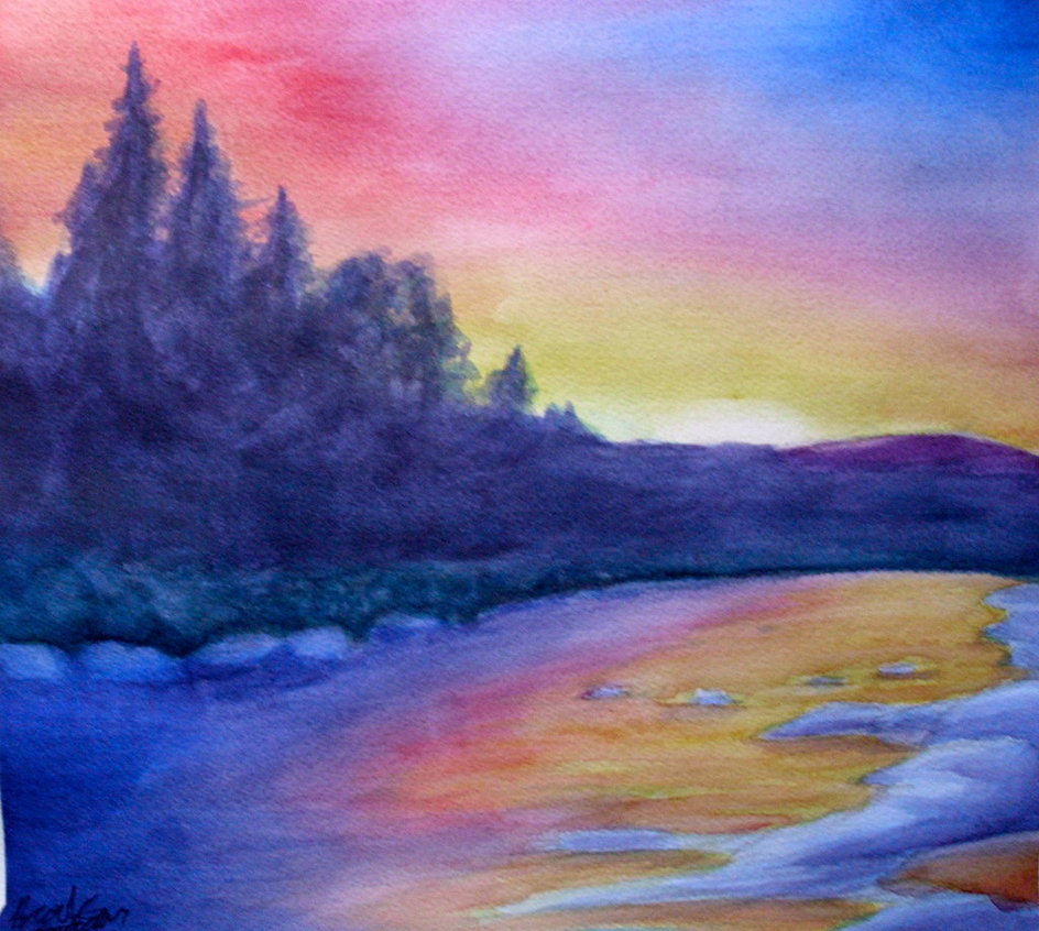 944x846 Watercolor Landscape By Silveraruka