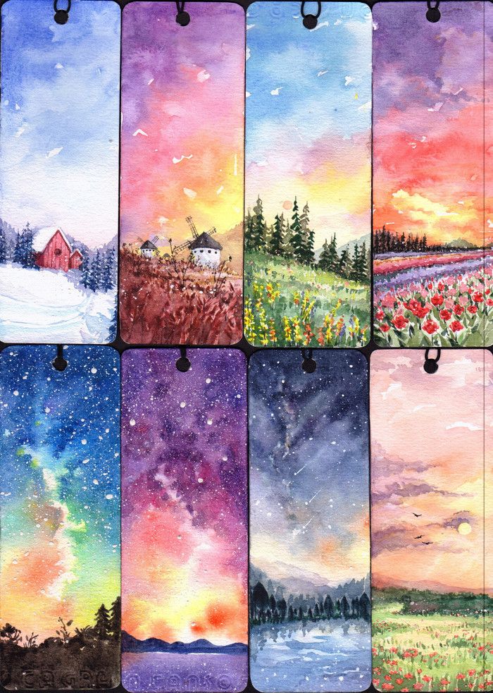 700x983 Watercolor Scenery Bookmarks. Pretty Painting Painting