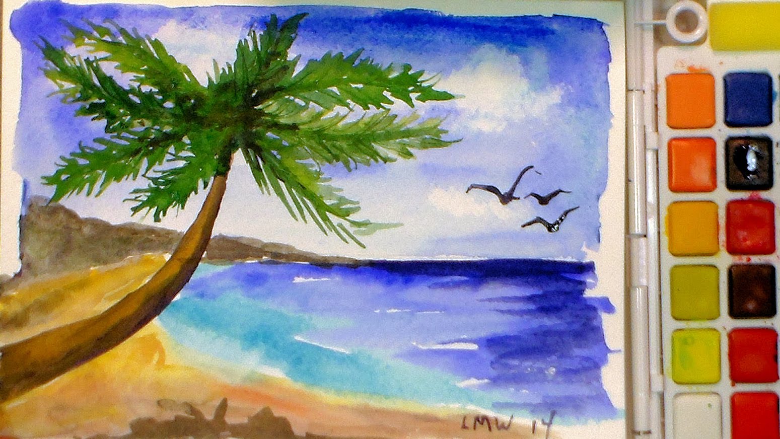 1549x872 How To Paint A Tropical Beach In Watercolor {Full Tutorial}