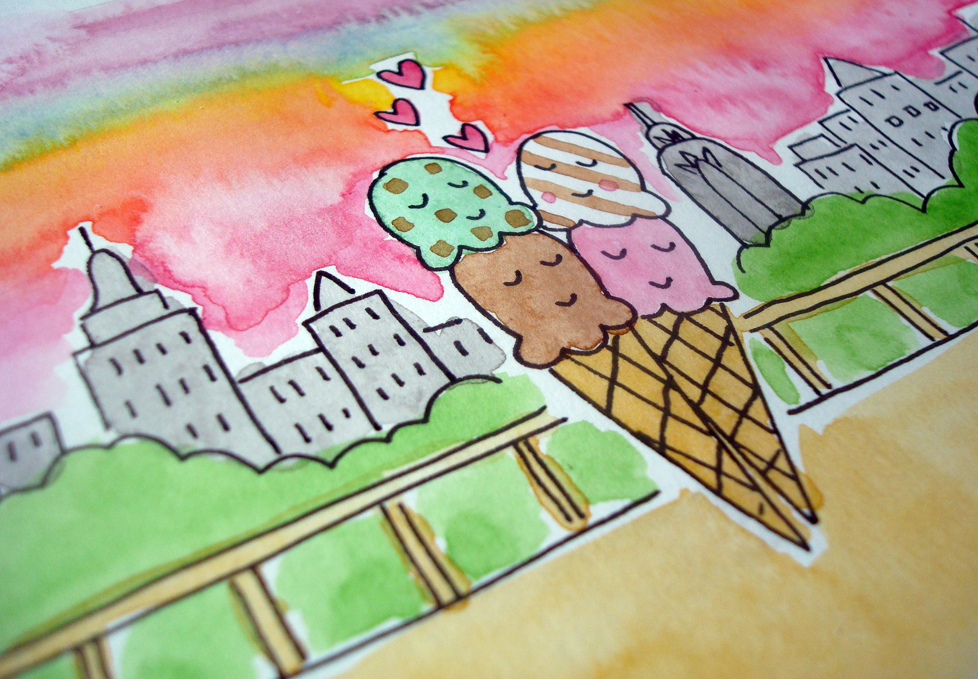 1987x1379 Collection Of Watercolour Drawing Easy High Quality, Free