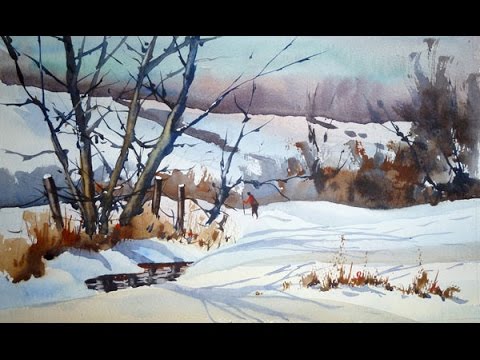 480x360 Painting A Snow Scene In Watercolour