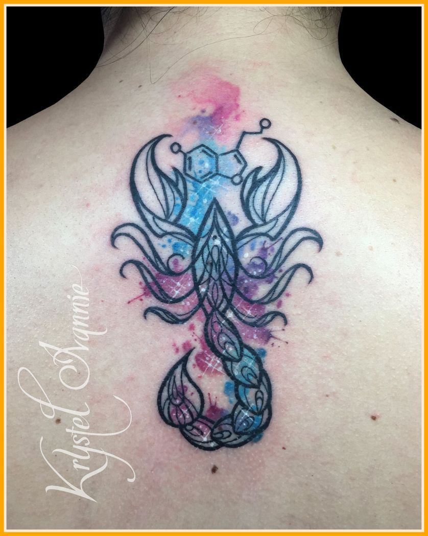 838x1049 Incredible Scorpion Galaxy Tattoo Watercolor By Krystel Ivannie