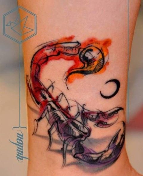 480x591 Scorpion Watercolor Tattoo Tatoos Fashion