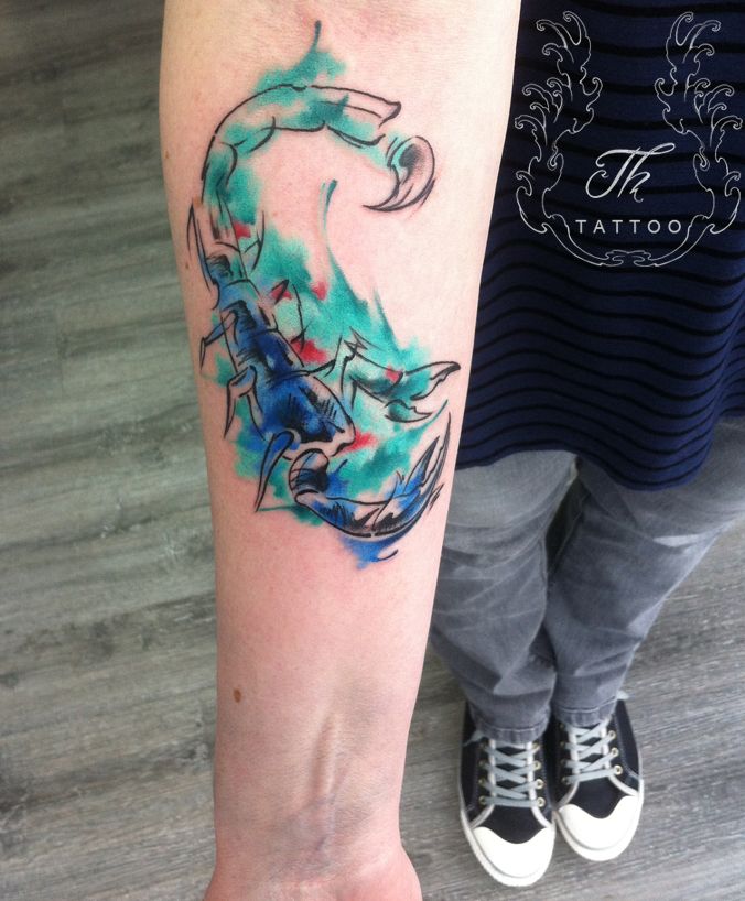 676x818 Watercolor Scorpion Tattoo Scorpion, Tattoo And Tatoo