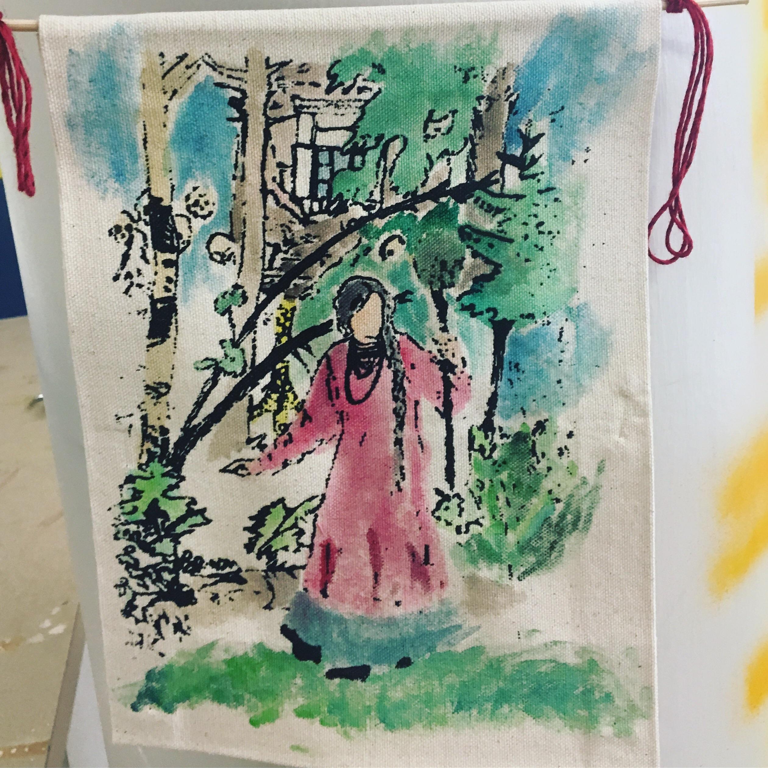 2521x2521 Screen Printing And Watercolor On Duckcloth! (10x 8) Watercolor