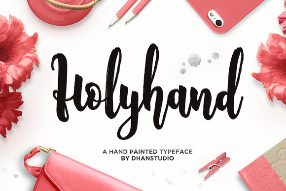 580x388 Holyhand Script Font By Dhan Studio