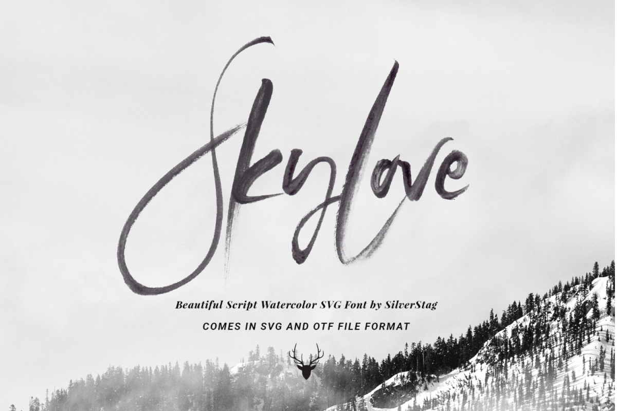 1200x800 Skylove Svg Unique Watercolor Script Font