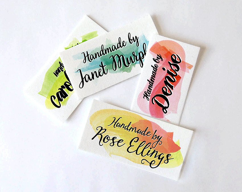 850x675 Watercolor Brush Strokes And Boho Script Fonts Custom Fabric