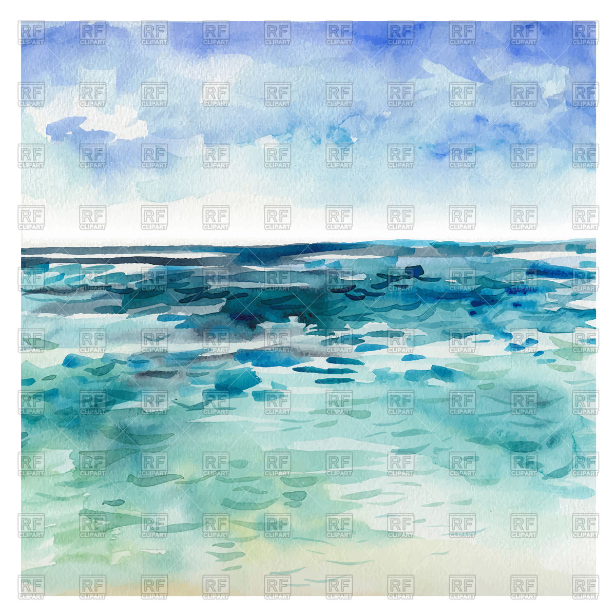 1200x1200 Watercolor Sea Background