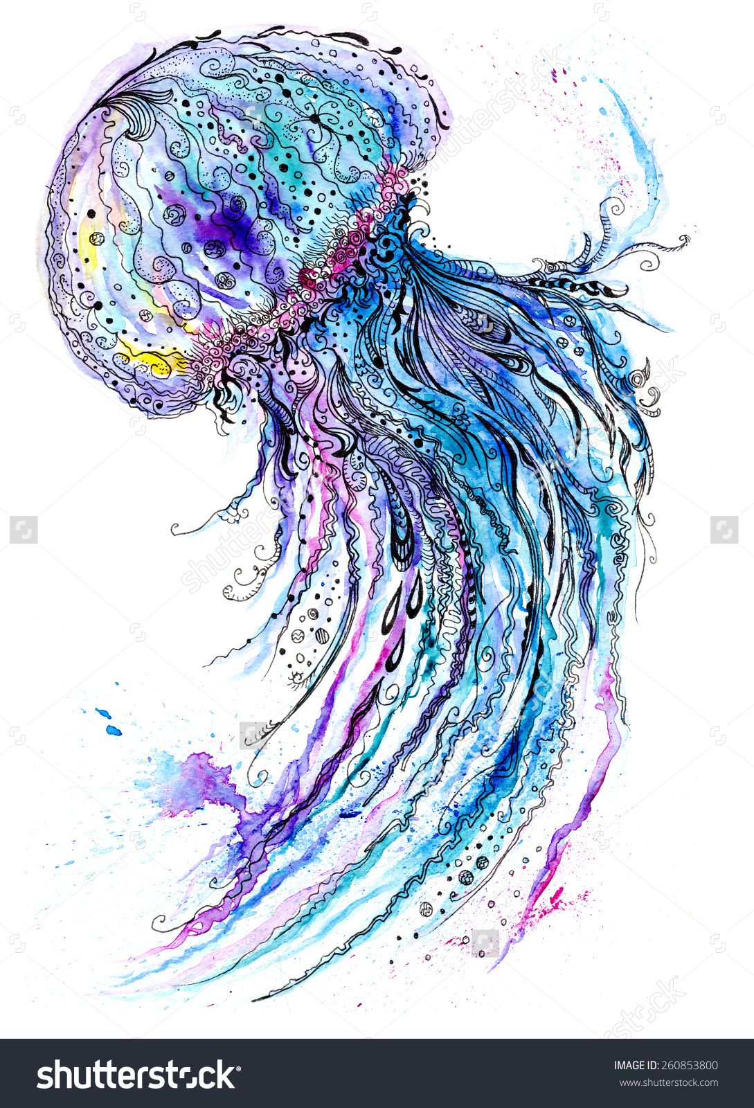1089x1600 Paintings Of Sea Creatures Sea Creature Watercolor Paintings