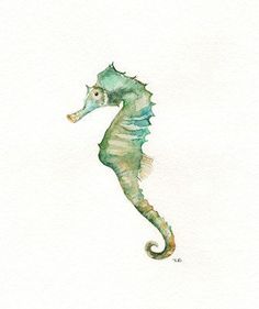 Watercolor Seahorse