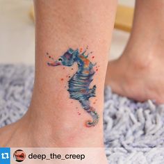 Watercolor Seahorse Tattoo