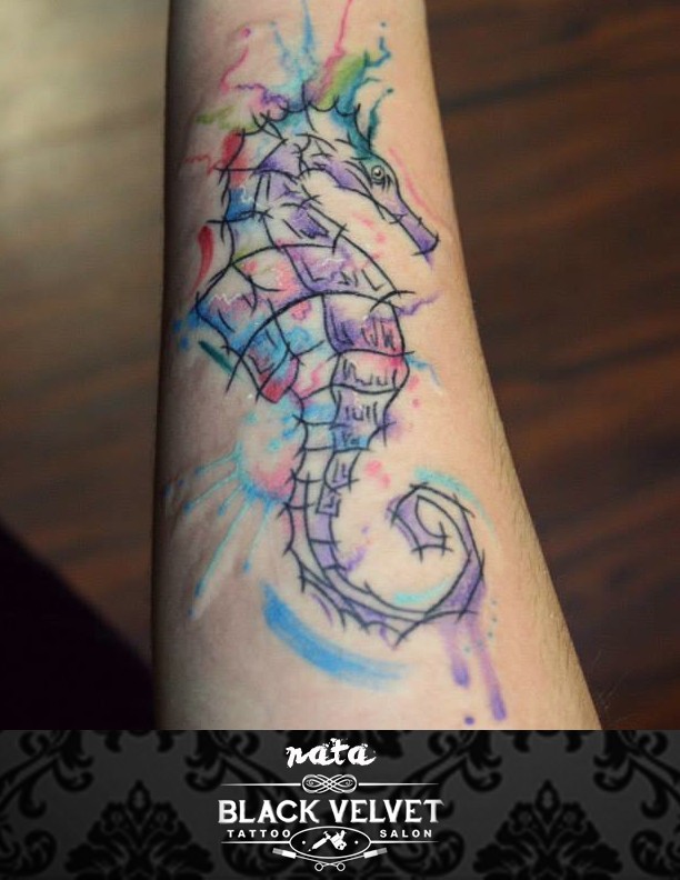 612x792 Watercolor Seahorse By Black Velvet Tattoo Salon On Natalia