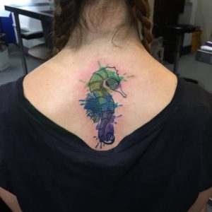 300x300 Watercolor Seahorse Tattoo Joe Kintz Tattooing
