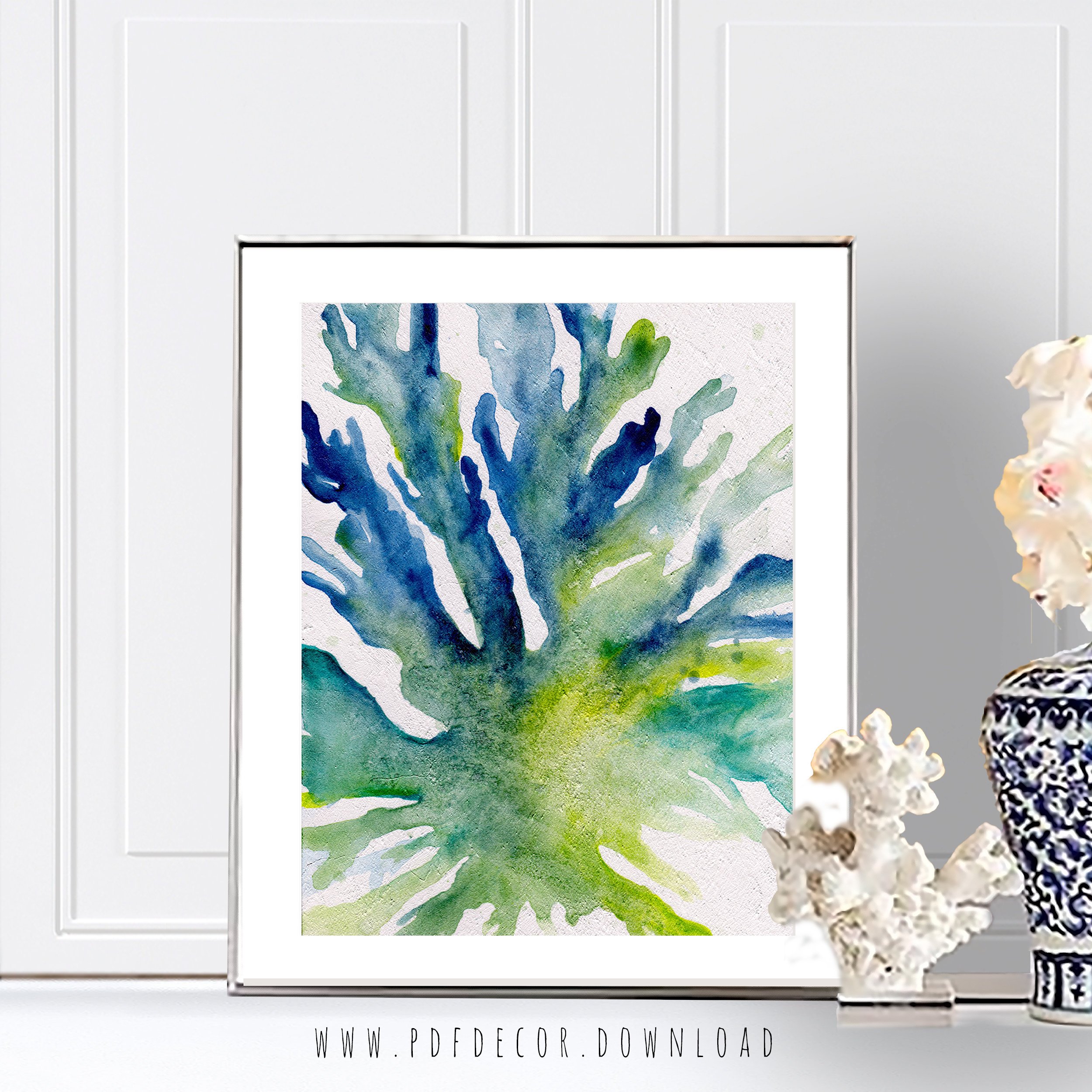2500x2500 Seaweed Prints, Watercolor Seaweed, Coastal Wall Art, Beach Decor