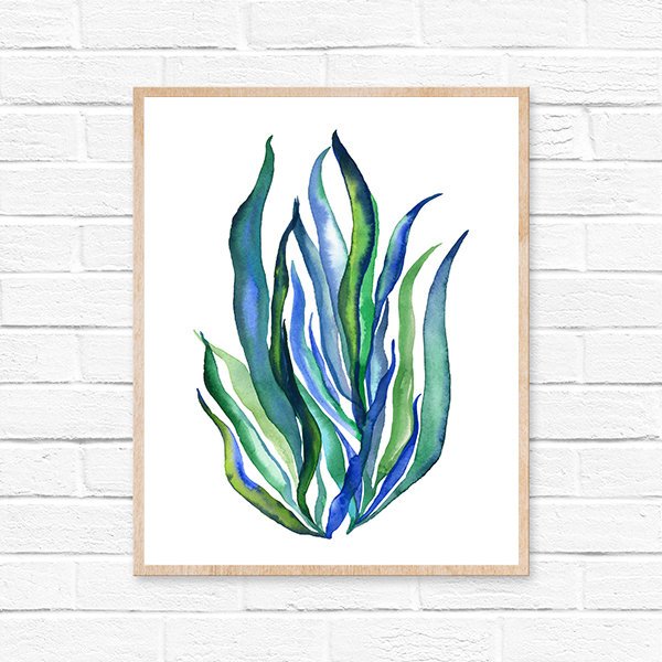 600x600 Seaweed Watercolor Watercolor Painting Seaweed Print Seaweed