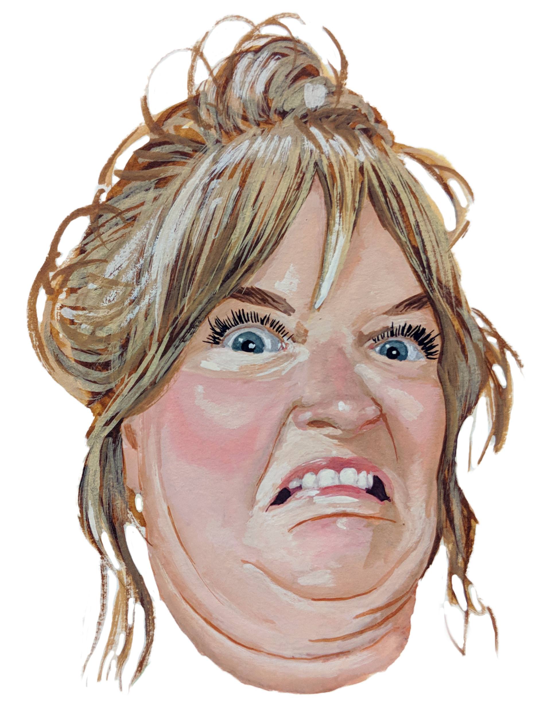 1903x2489 Self Portrait, Watercolor, 3 X 4 Inches Art