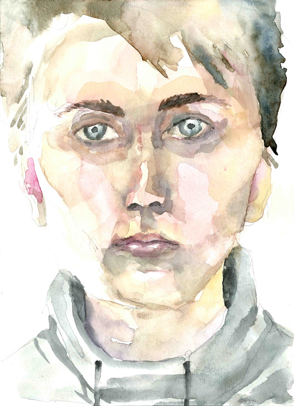 580x800 The Very First Watercolor Self Portraits