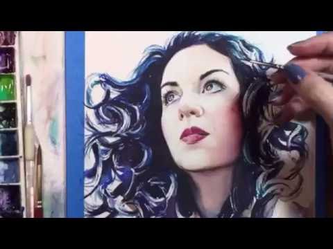 480x360 Watercolor Self Portrait