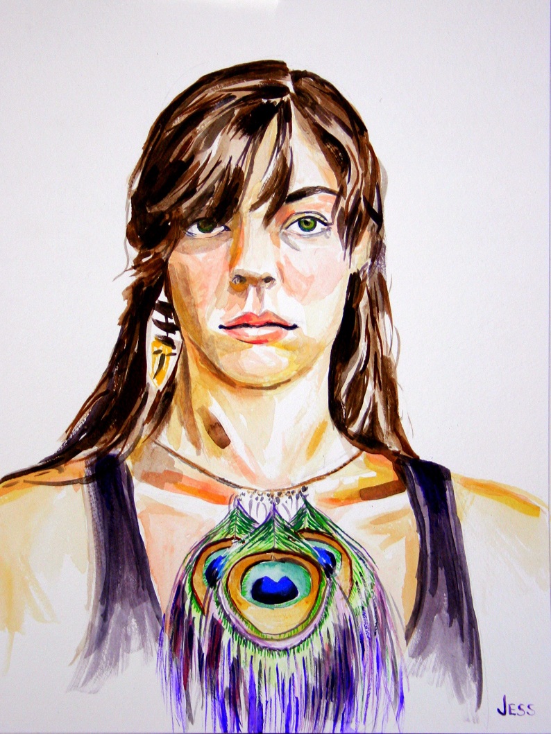 794x1059 Watercolor Self Portrait Jessica Siemens
