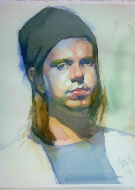 434x609 Watercolor Self Portrait 3 By Nateseay