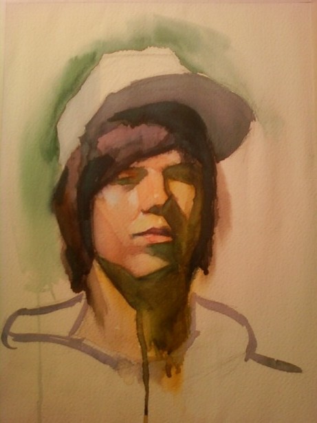 461x615 Watercolor Self Portrait By Nateseay